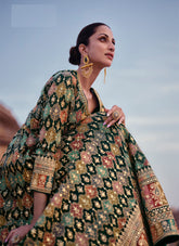 Georgette green colour gown